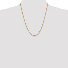 14K 22 inch 3mm Semi Solid Diamond-cut Rope with Lobster Clasp Chain