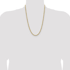 14K 24 inch 3.5mm Semi Solid Diamond-cut Rope with Lobster Clasp Chain