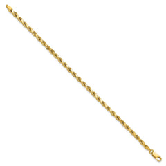 14K 7 inch 3.5mm Semi Solid Diamond-cut Rope with Lobster Clasp Chain
