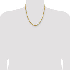 14K 20 inch 4mm Semi Solid Diamond-cut Rope with Lobster Clasp Chain