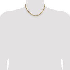 14K 16 inch 4.9mm Semi Solid Diamond-cut Rope with Lobster Clasp Chain