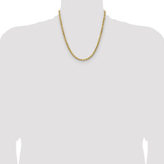 14K 20 inch 4.9mm Semi Solid Diamond-cut Rope with Lobster Clasp Chain