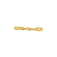 14k 6mm Solid Double Link 8 inch Charm Bracelet
