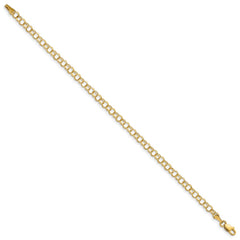 14k 4mm Solid Double Link 8 inch Charm Bracelet - 2