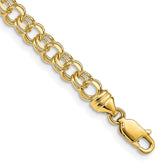 14k 4.75mm Diamond-cut Solid Heavy Double Link 7 inch Charm Bracelet