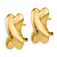 14k Polished X Omega Back Post Earrings - 5