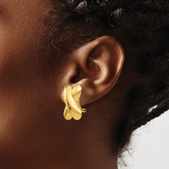 14k Polished X Omega Back Post Earrings - 5