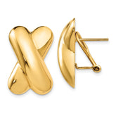 14k Polished X Omega Back Post Earrings - 5