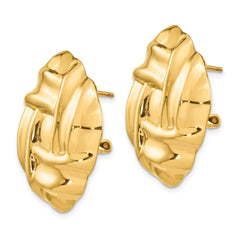 14k Polished Fancy Omega Back Post Earrings - 7
