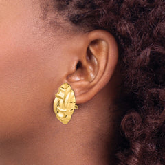 14k Polished Fancy Omega Back Post Earrings - 7