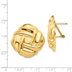14k Polished Fancy Omega Back Post Earrings - 7