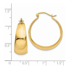 14k Polished 10.5mm Tapered Hoop Earrings - 2