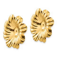 14k Polished Floral Earring Jackets - 2