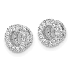 14k White Gold 3/8ct Diamond Earring Jackets - 2