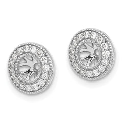 14k White Gold 1/4ct Diamond Earring Jackets
