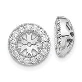 14k White Gold 1/4ct Diamond Earring Jackets