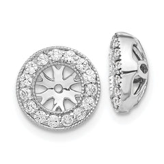 14k White Gold 1/4ct Diamond Earring Jackets