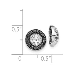 14k White Gold 1/4ct Black Diamond Earring Jackets