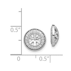14k White Gold 1/3ct Diamond Earring Jackets - 2
