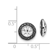 14k White Gold 1/3ct Black Diamond Earring Jackets