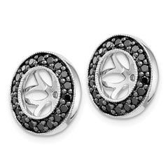 14k White Gold 1/3ct Black Diamond Earring Jackets - 2