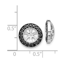 14k White Gold 1/3ct Black Diamond Earring Jackets - 2