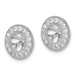 14k White Gold 3/4ct Diamond Earring Jackets