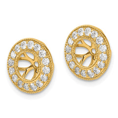 14k Yellow Gold Diamond Earring Jackets - 2