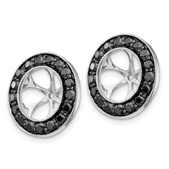 14k White Gold 1-1/6ct Black Diamond Earring Jackets