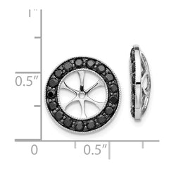 14k White Gold 1-1/6ct Black Diamond Earring Jackets