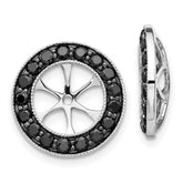 14k White Gold 1-1/6ct Black Diamond Earring Jackets