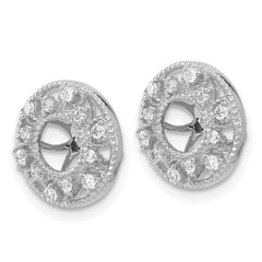 14k White Gold Fancy Diamond Earring Jackets - 7