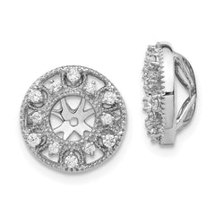 14k White Gold Fancy Diamond Earring Jackets - 7