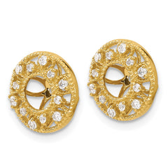 14k Fancy Diamond Earring Jackets - 2