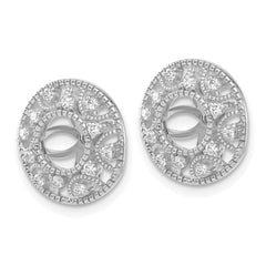 14k White Gold Diamond Earring Jackets - 13