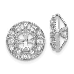 14k White Gold Diamond Earring Jackets - 13