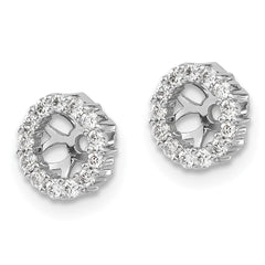 14k White Gold Diamond Earring Jackets - 6