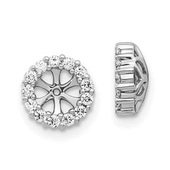 14k White Gold Diamond Earring Jackets - 6