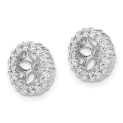 14k White Gold Diamond Earring Jackets - 5
