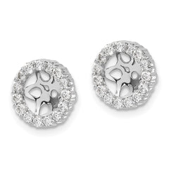 14k White Gold Diamond Earring Jackets - 2