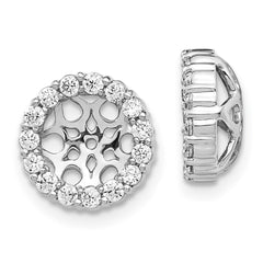 14k White Gold Diamond Earring Jackets - 2