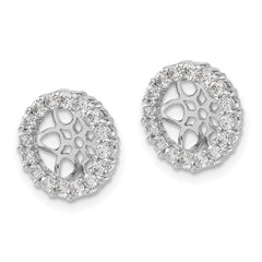 14k White Gold Diamond Earring Jackets - 14