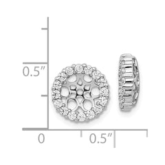 14k White Gold Diamond Earring Jackets - 14