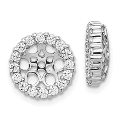 14k White Gold Diamond Earring Jackets - 14