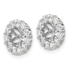 14k White Gold Diamond Earring Jackets - 23