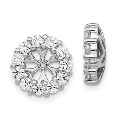 14k White Gold Diamond Earring Jackets - 23