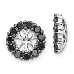 14k White Gold Black Diamond Earring Jackets - 2