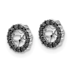 14k White Gold Black Diamond Earring Jackets - 4