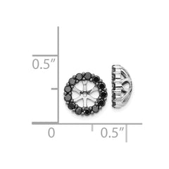 14k White Gold Black Diamond Earring Jackets - 4