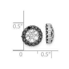 14k White Gold Black Diamond Earring Jackets